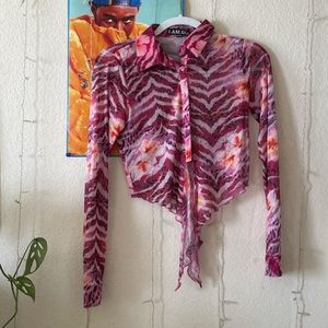 Iamgia tropical long sleeve crop top